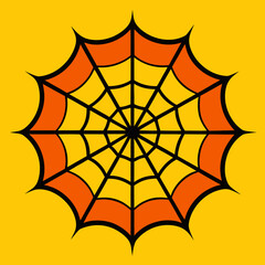 Colorful stylized spider web graphic on a yellow background with transparent capabilities