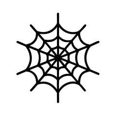 Elegant black silhouette spiderweb design with intricate radial web pattern
