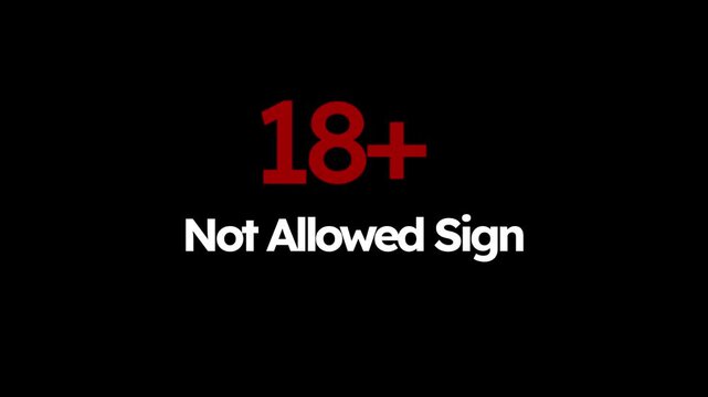 18+ Not Allowed Sign symbol for adult content restriction, age limit warning icon, no underage entry notice in vector or image form.