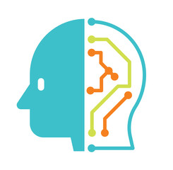 Artificial Intelligence Human Head Graphic