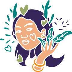 playful cartoon surrealist woman illustrations