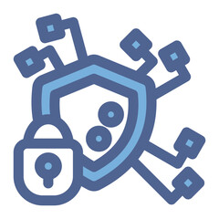 Cyber Security Blue Icon