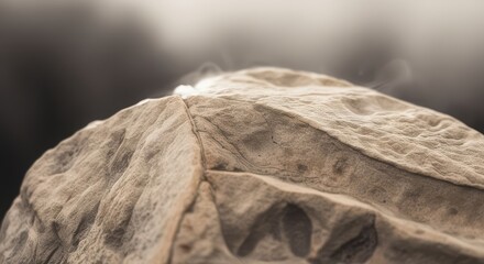 A close up shot of a steaming pita bread with a blurred background in soft focus