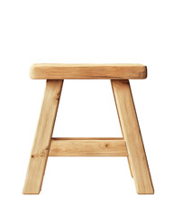 Wooden stool on a plain background for interior design