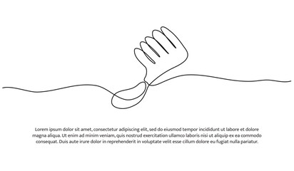 One line of comb. Abstract minimal continuous line.