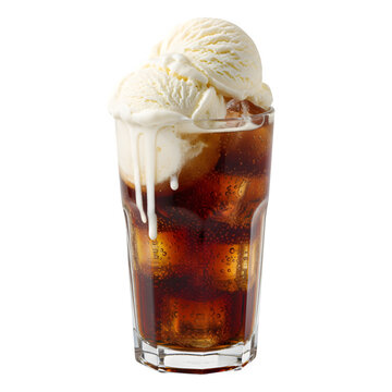 Cool root beer float or cola float packed with tons of ice cream