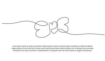 One line of butterfly toy. Abstract minimal continuous line.