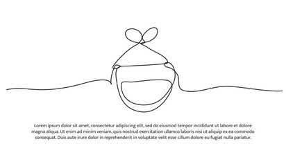 One line of teether. Abstract minimal continuous line.
