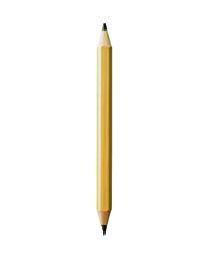 Yellow pencil standing upright on a white background