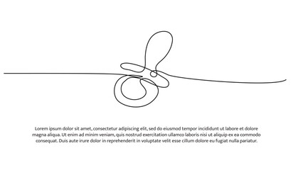 One line of pacifier. Abstract minimal continuous line.