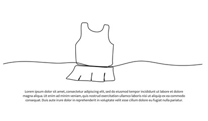 One line of overalls. Abstract minimal continuous line.