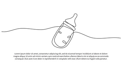 One line of baby pacifiers. Abstract minimal continuous line.