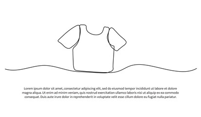 One line of baby clothes. Abstract minimal continuous line.