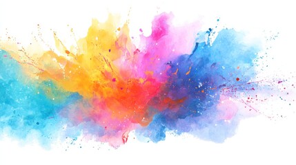 Modern Watercolor Splash &ndash; Abstract Digital Art with Soft Gradients