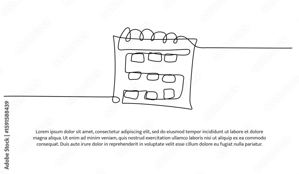 Poster one line of pregnancy calendar. abstract minimal continuous line.