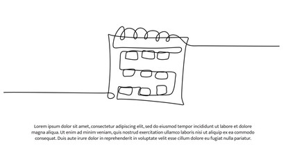 One line of pregnancy calendar. Abstract minimal continuous line.