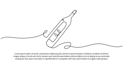 One line of pregnancy test pack. Abstract minimal continuous line.
