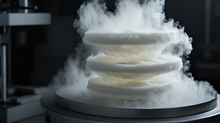 Ethereal Layers of Fog and Smoke from Dry Ice in a Laboratory Setting
