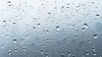 Clear Water Droplets on Glass Surface with Soft Focus Background