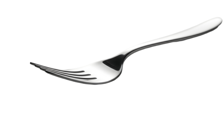 Silver fork against black background
