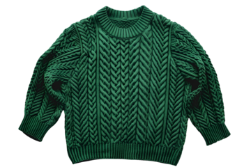 Emerald Green Cable Knit Sweater Fashion Apparel Winter Warmth Cozy Texture