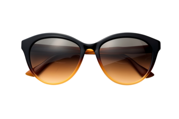 Stylish ombre sunglasses black and amber frames