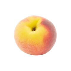 Top down view of a single peach on black background