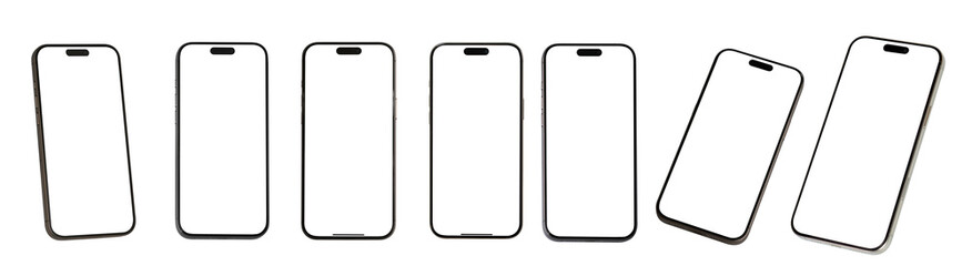 Mockup smart phone new generation isolated screen Transparent of PNG image for Infographic Business web site design app	