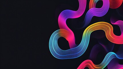 Fototapeta premium Abstract swirling ribbons of vibrant color