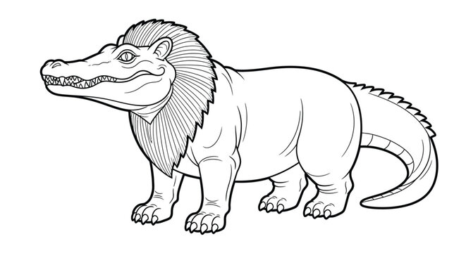 Ammit Egyptian Devourer Intricate Adult Coloring Page Mythology Ancient Beast Creature