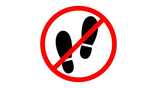 Shoe prints sign in red circle. A sign that says please remove your shoes. walk print. boot print. no shoes allowed. no shoes. A sign that says please remove your shoes. shoe prints silhouette