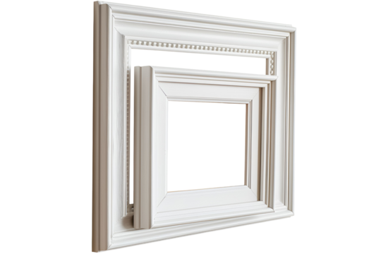 Nested white picture frames ornate design home decor