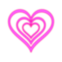 Pink heart with ribbon and smaller heart for romantic and Valentine design