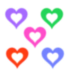 Colorful heart shapes set for Valentine and romantic design