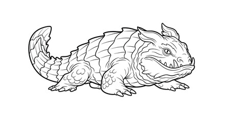 Bunyip Mythical River Beast Intricate Adult Coloring Page Australian Folklore Creature