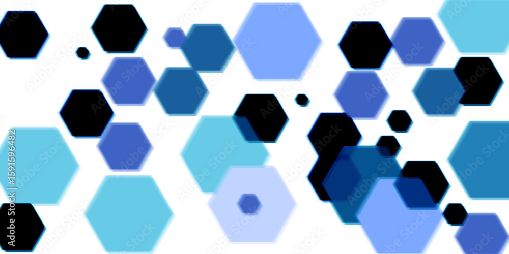 Poster abstract light blue purple and white gradient hexagon pattern element background. overlapping geomet