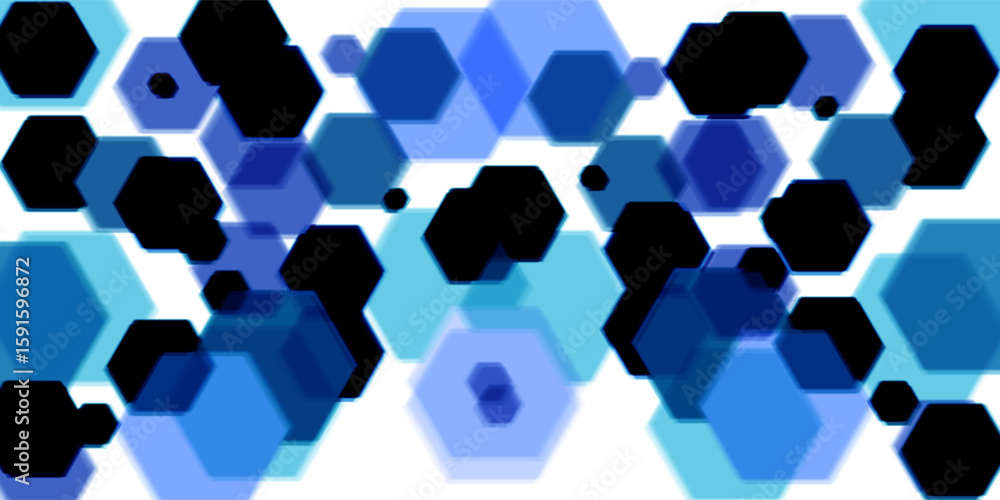 Poster abstract light blue purple and white gradient hexagon pattern element background. overlapping geomet