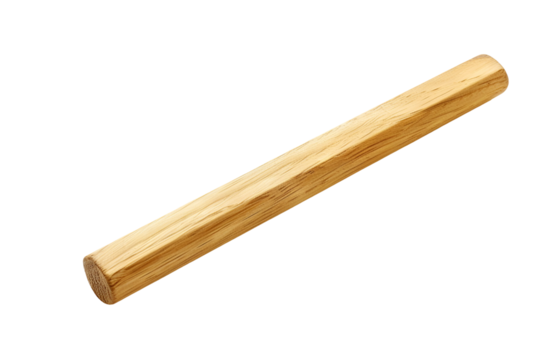 Light Brown Wooden Dowel Rod on Black Background,