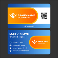 elegant blue and orange business card template design