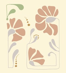 illustration flower drawn for template.
