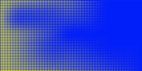 Dots halftone blue yellow color pattern gradient texture with technology digital background. Dots pop art comics with summer background.