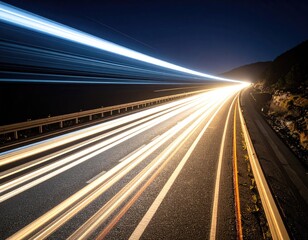 Night highway with light trails (1)