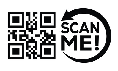  QR code scan icon set. Scan me frame. QR code scan for smartphone. QR code for mobile app, payment and identification. Vector illustration.