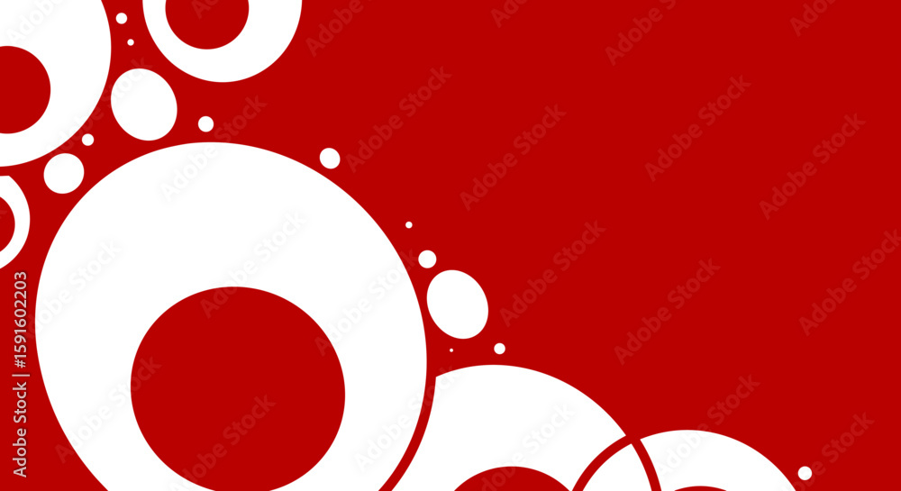 Aufkleber bold circular pattern with red and white abstract design