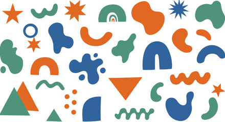 Colorful geometric abstract shapes pattern in modern flat style