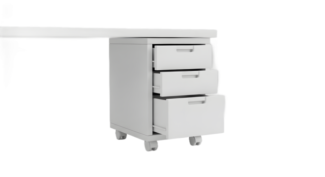 White Mobile Office Drawer Cabinet on Wheels for Storage and Organization