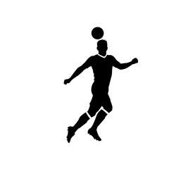 Obraz premium Footballer Silhouette - Mid-Air Headed Shot Icon