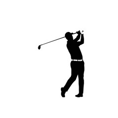 Naklejka premium Golfer Silhouette - Driver Swing & Follow-Through Icon