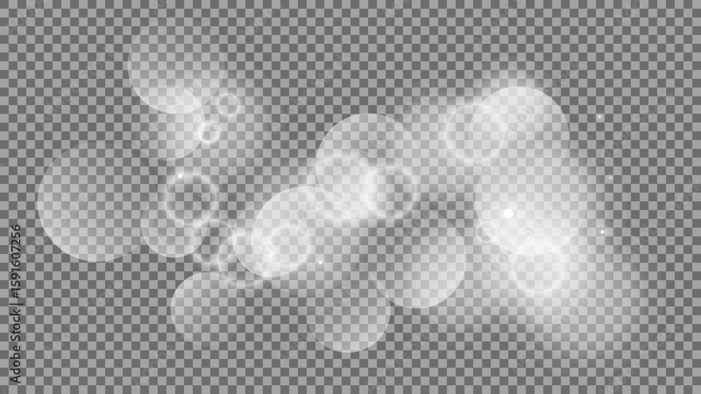 Poster bokeh circles on transparent background
