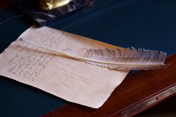 A classic writing instrument sits atop a blank page, ready for creative expression
